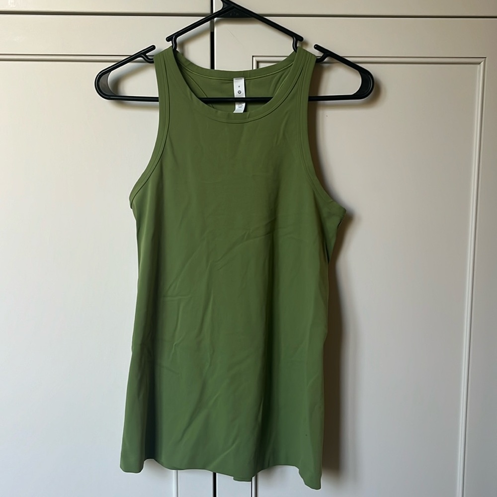 Luluelemon-Align Hip Length Racerback Tank Top. Size-8 / Color-Green Foliage